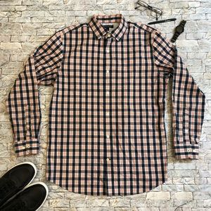 Banana Republic Camden Fit Orange / Plaid Large